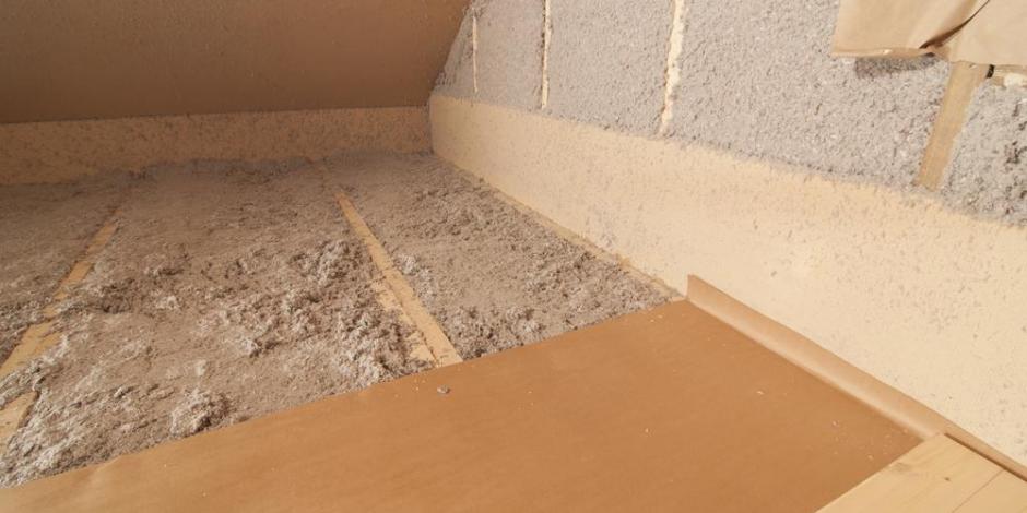 Cellulose Insulation in an attic